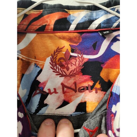 Au Noir Men Polo Size 3/M Grey Pre-Owned - Picture 2 of 9